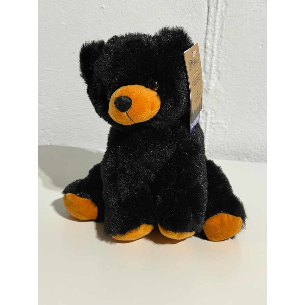 The Bear Factory Ember Black Bear Plush 8" Eco Recycled Stuffed Animal NWT